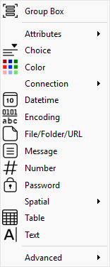 User parameter types